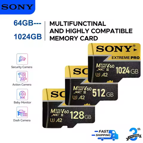 Sony Extreme Pro Micro SD Card 64GB 128GB 256GB 512GB 1TB SD Memory Card Class 10 High-Speed V60 Fla