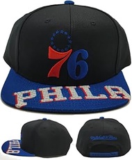 Mitchell & Ness Philadelphia 76ers New Snapshot Black Blue Red Era Snapback Hat Cap