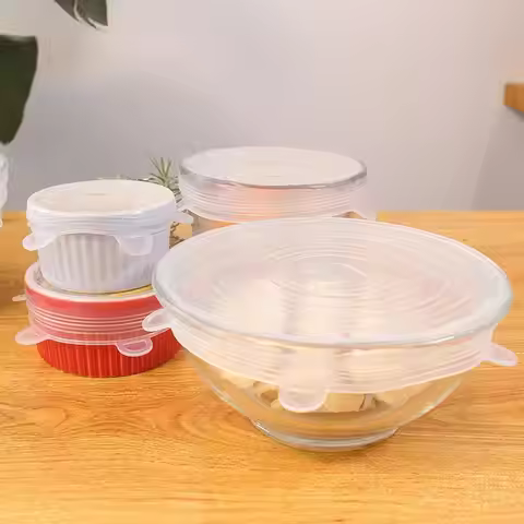 6.5/9/11/14/16/21 CM Silicone Stretch Lid Flexible Round Silicone Bowl Cover Cooking Durable Food St