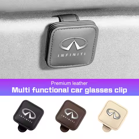 Car Visor Glasses Clip Magnetic Leather For Infiniti Emblem Q50 G37 QX70 QX55 FX35 Q60 Q30 QX60 JX35
