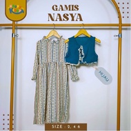 Baju Anak Perempuan | Gamis Nasya Crinkle | 2-5 tahun