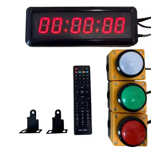 LED Countdown Stopwatch Digital Wall Clock with Button Remote Control, Line Button Reset to School N