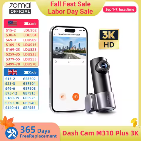 New 70mai Dash Cam M310 Plus 3K 1620P WDR Voice Control 139°FOV Car DVR 70mai M310 Plus 3K Car Recor