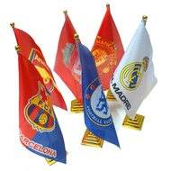 Table flags for football clubs Arsenal, real madrid, chelsea, liverpool, barcelona, manchester unite