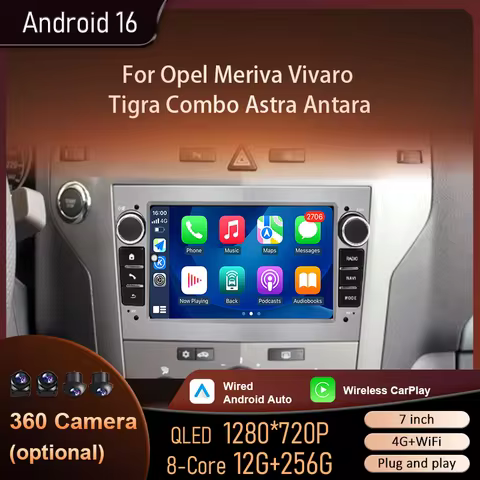 7" IPS Touch Android16 BT 4G WiFi GPS DSP Split Screen Car Radio Multimedia Nav for Opel Meriva Viva
