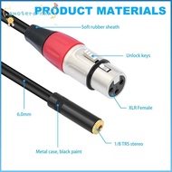 EMOTEMY 1/8 Female To Dual XLR Female Cable, Professional 30cm / 11.81in Y Splitter Cord Wire, Plug 