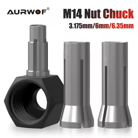 AURWOF M14 6mm 1/4 1/8 Engraving machine chuck nut Electric Router Milling Cutter Accessories Conver