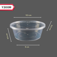 (เเบบลัง 300-450/ชิ้น) กล่องเเบบกลมใส่อาหารวัสดุพลาสติกสีใส ถ้วยพร้อมฝา ขนาด 300ML/450ML/500ML/750ML