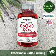<Pipingrock> Absorbable CoQ10 300 mg 60 Quick Release Softgels โคคิวเท็น Q10 โคเอนไซม์คิวเท็น