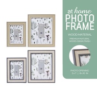 AT HOME Frames Zia Picture Frame Premium Natural Wood Grain Finish Photo Display — 5x7 or 8x10
