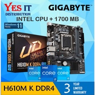 GIGABYTE H610M K DDR4 / DDR5 LGA1700 MOTHERBOARD +  INTEL 12th & 14 Gen Processor ( I5-12400/ 14400 