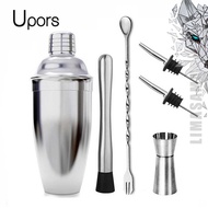 6in1 5in1 Bottle Set Bartender Mixer Bar Cocktail Shaker Boston Strainer Stainless Steel 550ml 1000m