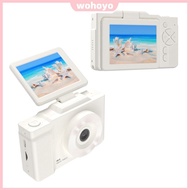 Digital Camera 48MP Portable CCD Camera 180 Flip Screen Vlogging Camera (White) [wohoyo.sg]