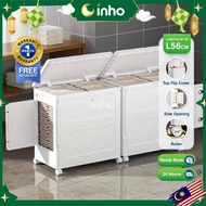 INHO L56cm Multipurpose Top Flip Storage Box Foldable Storage Cabinet Clothes Toy Storage Organizer 