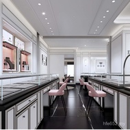 Glass Jewelry Diamond Jewelry Showcase High-End Paint Display Cabinet Jade Display Cabinet Stainless