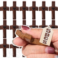 1/3/5Pcs Handheld Black Walnut Praying Crosses - Emotional Support Gifts - Lightweight Portable Mini
