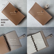 Aesthetic PU Leather Notebook Binder Package | Synthetic Leather Notebook | A6 Notebook | Binder A6