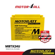 MOTOBATT Quadflex MBTX24U Motorcycle Battery Premium Yuasa Replacement with AGM Technology Motor4all