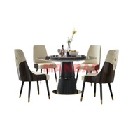 ⭐Affordable⭐Linlamlim nordic стол обеденный marble round table мебель для дома solid wooden dining table set with turnta