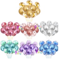 10pcs Confetti Sequin Transparent Metallic Balloon Set Happy Birthday Balloon Decoration Balloon Har