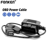 Fonken OBD2 Power Cable Connector for Car GPS DVR Driving Recorder Camera Charger Adapter