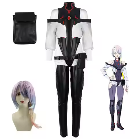 Cyberpunk Edgerunners Lucy Costume Bodysuit Jumpsuits Cosplay Anime Jacket Wig Full Suit Halloween C