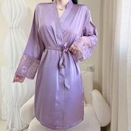 Piyama nipis wanita, jubah mandi wanita, jubah mandi saiz besar wanita, piyama sutera ais, baju tidu
