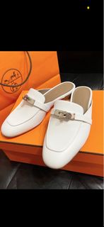 Hermes 白色 半拖鞋