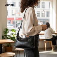 Lovito Refine Simple Retro All-match Stitching Saddle Bag Women's Small Shoulder Bag LFA60138