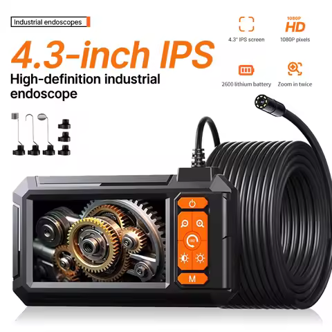 Industrial Endoscope Camera 4.3inch IPS Screen 8mm HD1080P tInspection Borescope for Car Repair IP67