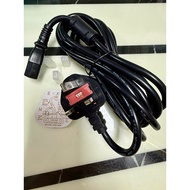 Power Cable 3pin UK & Plug with 13A Fuse, 3meter