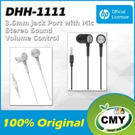 HP DHH-1111 Headset with Microphone, 3.5MM Jack similar Wired Earbuds C17 H17 XG-120 Gamming Earbuds
