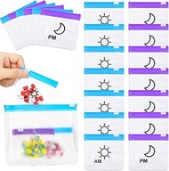14 Pcs AM PM Pill Pouches Bags Set Zippered Pill Bags Travel Medicine Organizer Day Night Weekly Pil
