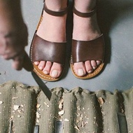 棕色皮革涼鞋、棕色皮革、皮革涼鞋、女士涼鞋、夏季鞋、露趾涼鞋