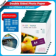 QUAFF Double Sided Photo Paper /Double Sided Photo Paper A4 size (50 sheets per pack) (120gsm-300gsm