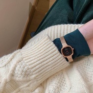 【WJ】 Japanese agete light luxury ins wind waterproof ladies watch small gold chain temperament retro