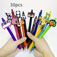 20pcs/30pcs Musical Instrument Theme Patch Pen Creative PVC Soft Adhesive Patch Neutral Pen Student 