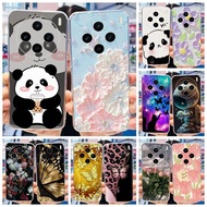 Vivo X100 / X100 Pro Cute Panda Flower Painted Casing VivoX100 X100Pro 5G Soft Silicone TPU Phone Ca