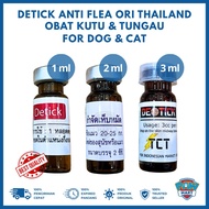 Detick Anti Flea Dog & Cat (1ml / 2ml / 3ml) - Original Dog Cat Flea Drops Medicine TCT Thailand Fip
