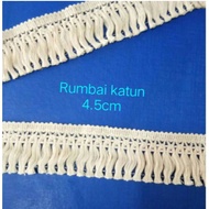 KATUN Tassel Lace/ Gom Cotton Tassel/ Comb Tassel/dayak cream Lace 4.5cm (Price per meter).