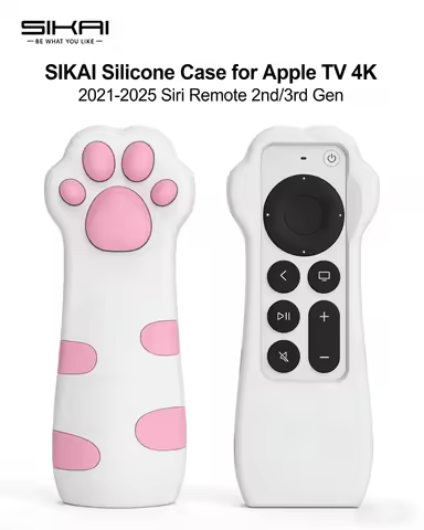 SIKAI Silicone Case for Apple TV 4K 2021-2025 Siri Remote 2nd/3rd Gen with AirTag Holder Fit MJFN3 M