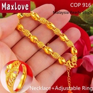 Jewelry Rantai Tangan Emas Korea Cop 916 Gold 916 Original Malaysia Emas Bangkok Original Cop 916 Em