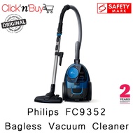 Philips FC9352 Bagless Vacuum Cleaner. PowerPro Compact Series. PowerCyclone 5 Technology. Safety Mark Approved.