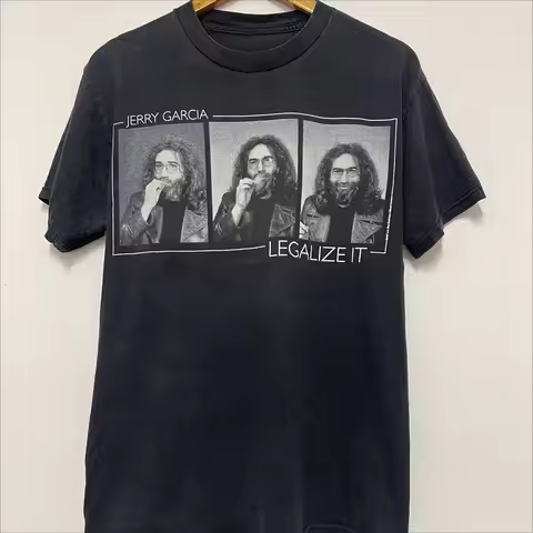 Vintage 00s Jerry Garcia Band Graphic Prue Cotton T-shirts Men and Women Retro Fashion Unseix Short-