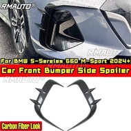 For BMW 5-Sereies G60 2024 Body Kit Air Blade Tuning Carbon Fiber Look M-Sport Style Front Bumper Si