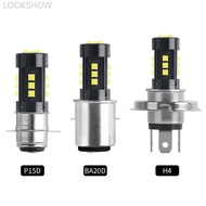 LOOKSHOW LED Motorcycle Headlight White High Low Beam Headlight 12V Fog Light H4 BA20D P15D-H6 For M