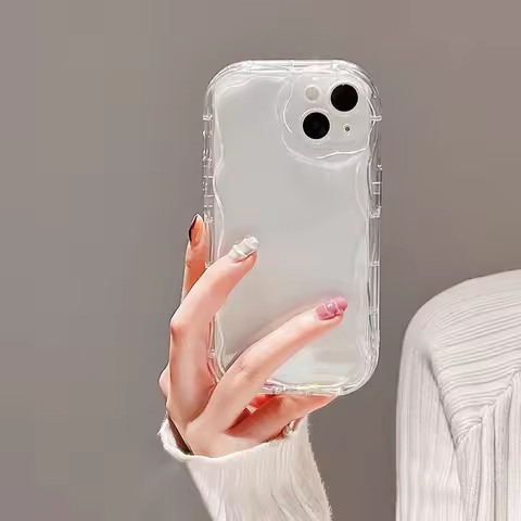 Wavy Simple Cream Case for OPPO A15 A15S A16 A16S A5S A5 A3S A12E F9 Pro A35 A17 A17K A9 A53 A33 A53