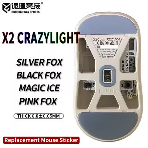 UnusualWaySports Mouse Skates Feet Pulsar X2 Crazylight CL Cambered Surface PTFE Anti Collapse Magic