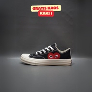 Converse Chuck Taylor 70s X CDG Play Love Black White Low Premium Original 100%