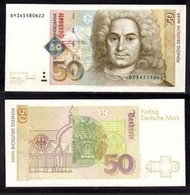 聯邦德國1996.1.2年版50 Deutsche Mark紙鈔~ Pick 45~EF